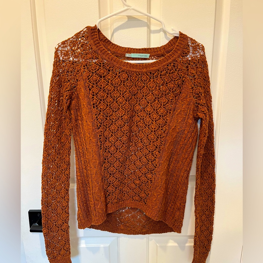 Women's Rust Sweater Open Knit Maurices